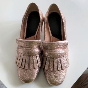 Rose Gold Metallic shoes by Mango